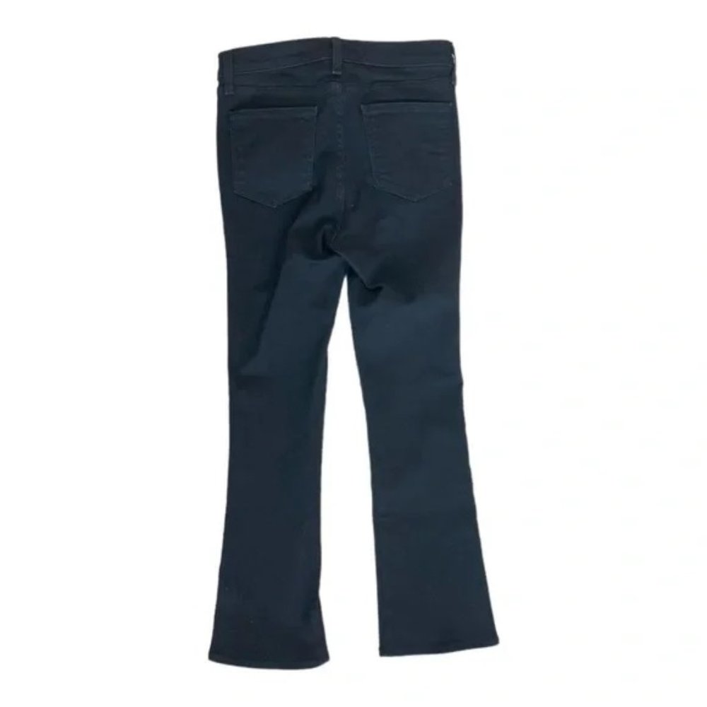 Veronica Beard Black Carolyn Boot Cut Cropped Tuxedo Striped Jeans - Picture 3 of 8
